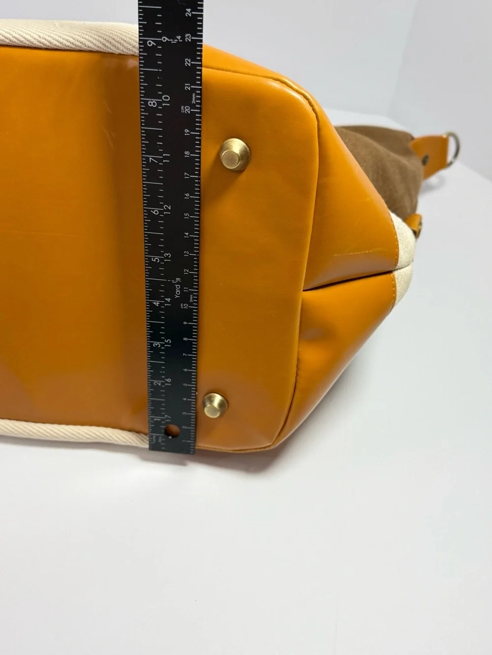 Brouk & Co Men's Canvas Duffel Bag in Brown and Cream with Tan Accents